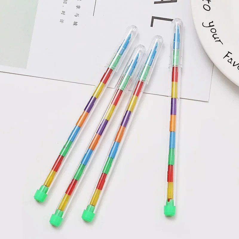 4 Pcs Creative 10 Colors Crayon Student Drawing Color Pencil Multicolor Art Kawaii Writing Pen for Kids Gift School Stationery