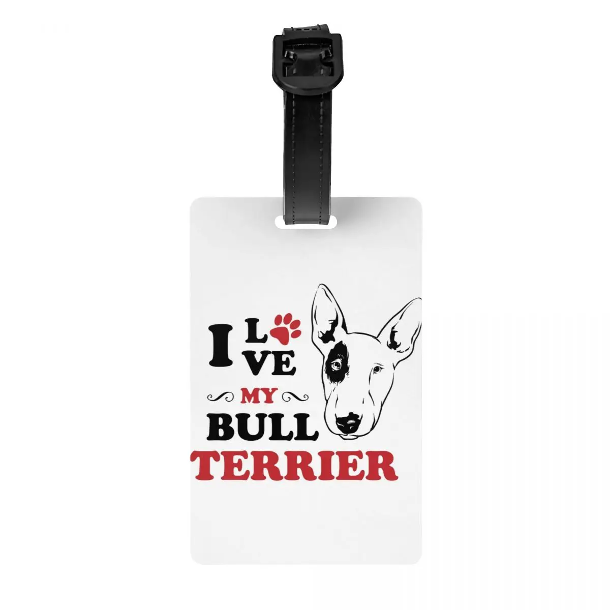 Label bagasi pecinta anjing kustom Bull Terrier Tag perlindungan privasi Tag bagasi hewan label tas perjalanan koper