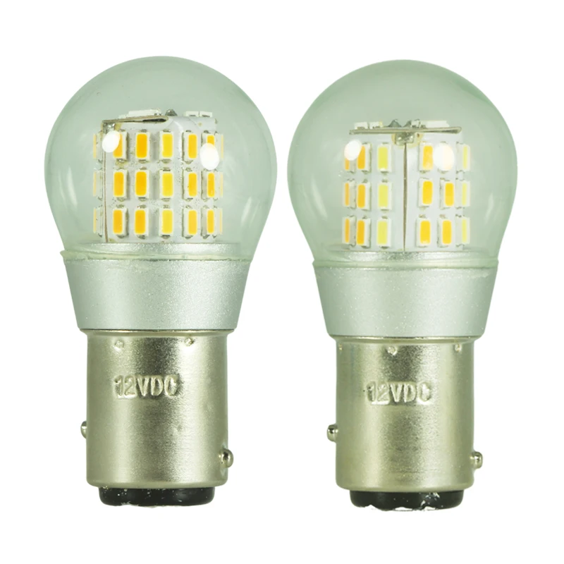 Led Interior Coche BAY15D P21/5W 1157 Car Daytime Running Light Auto Signal Lamp12V Dual Color White Yellow Brake Bulb 12 Volt