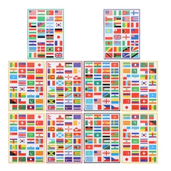 2PCS Of World Flag Stickers Self-Adhesive Flag Stickers World Match Face Stickers Flag Stickers Face Stickers Random Style