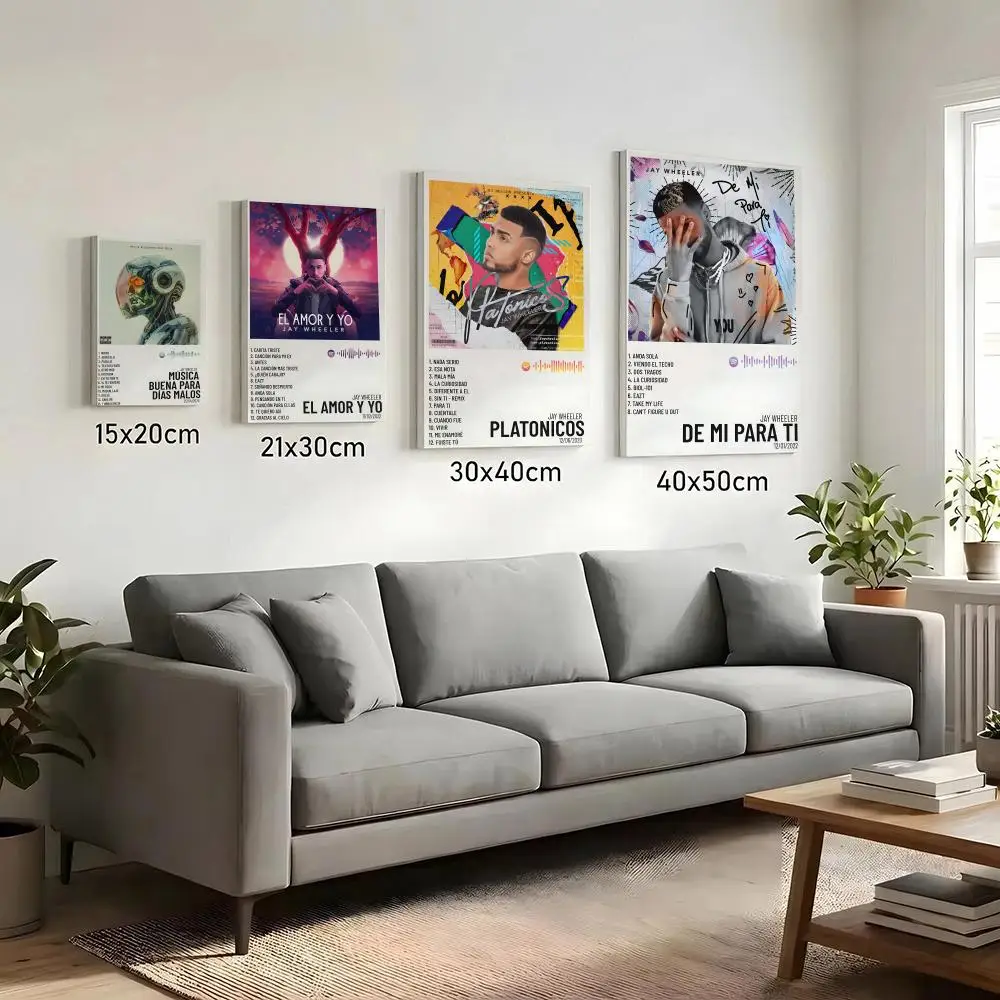 J-Jay Wheeler Album Cover Singer Painting Calligraphy HD Canvas Print Poster Wall Art | Optional Frame | Modern Hallway Decor