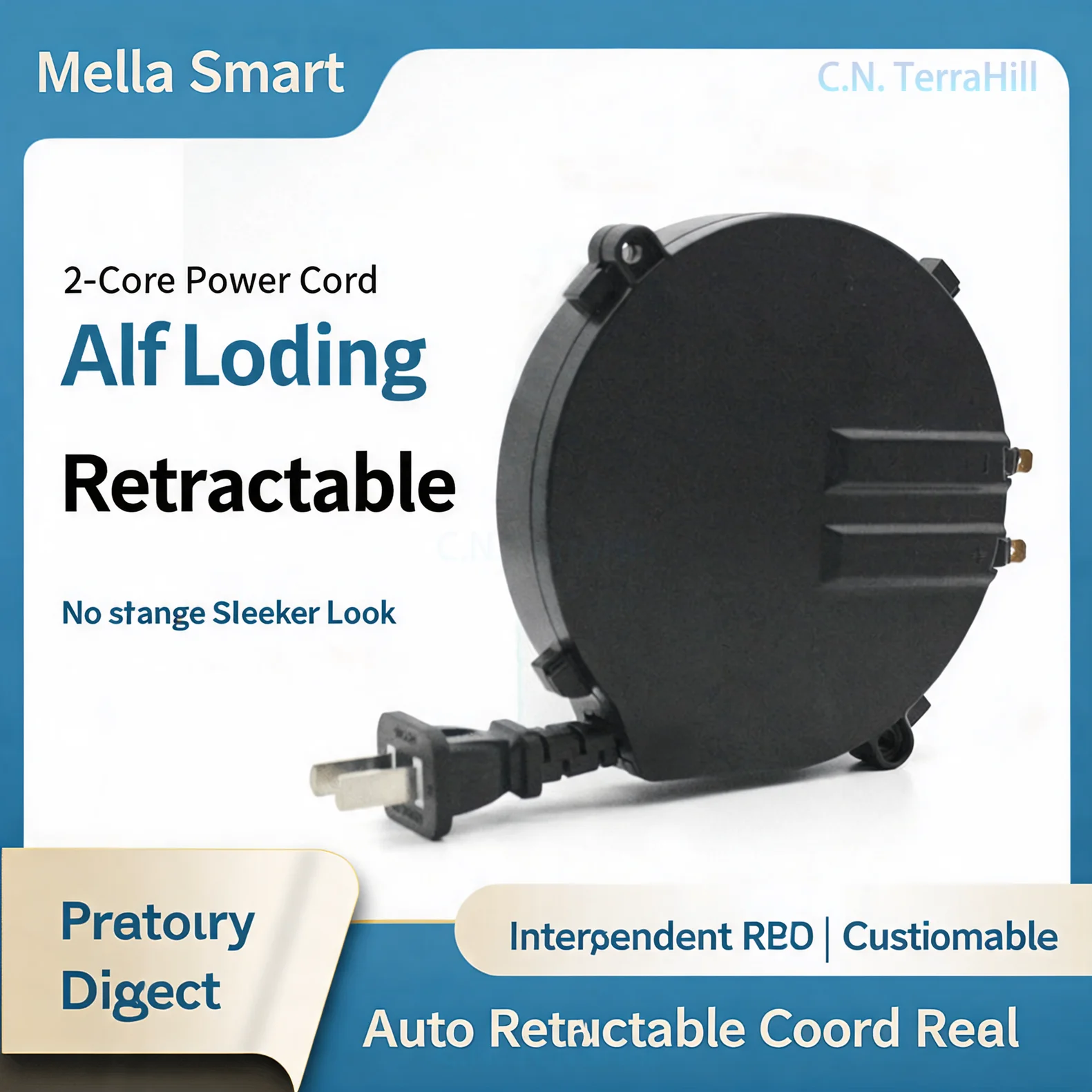 Automatic Retractable Cable Reel Power Cord Organizer for E-Bike and Home Appliance Cord Storage, Portable Wire Winder