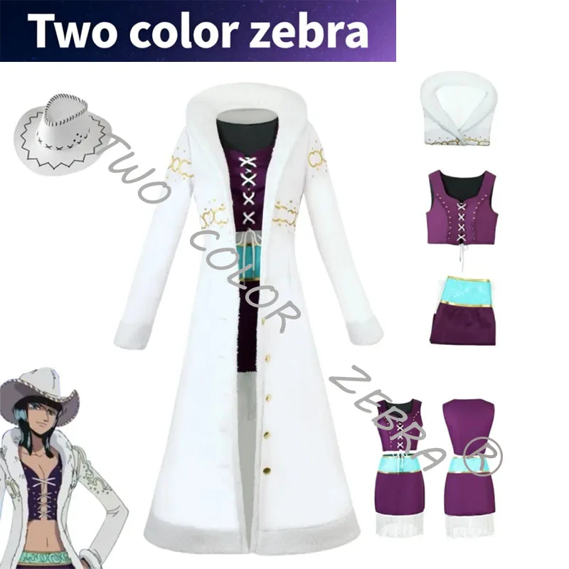 

Nico Robin Cosplay Costume Anime One Piece Miss Allsunday Dress Coat Women Fantasy Demon Slayer Punk Outfit Halloween for Adult