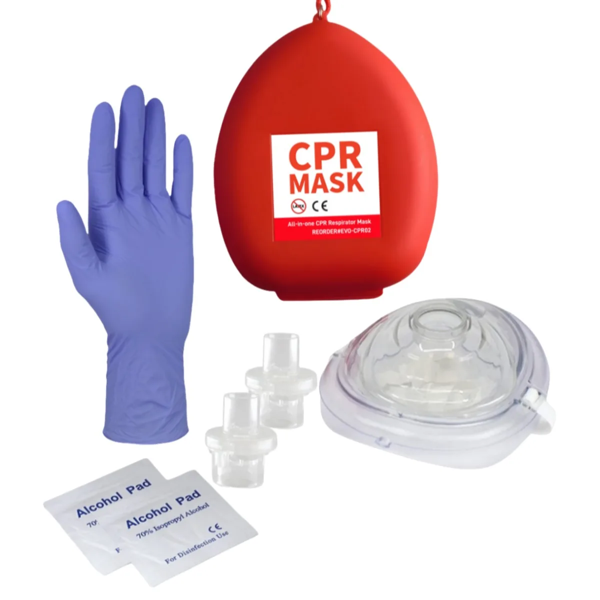 

Медицинская профессиональная спасательная маска для СЛР для взрослых, детей, младенцев с карманным реанимателем, жесткий чехол, ремешок на запястье, аптечка первой помощи