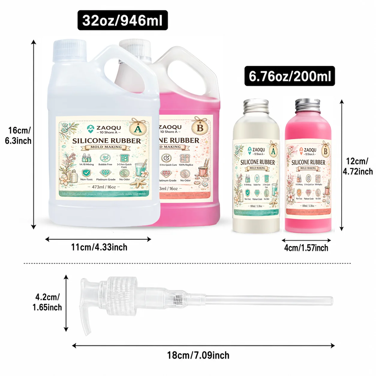 Elastic Mold Making Kit, Non-Toxic, 1:1 Mixing Ratio for Molds Manual Making, Molds Candle Molds Making, Casting 3D Resins Molds