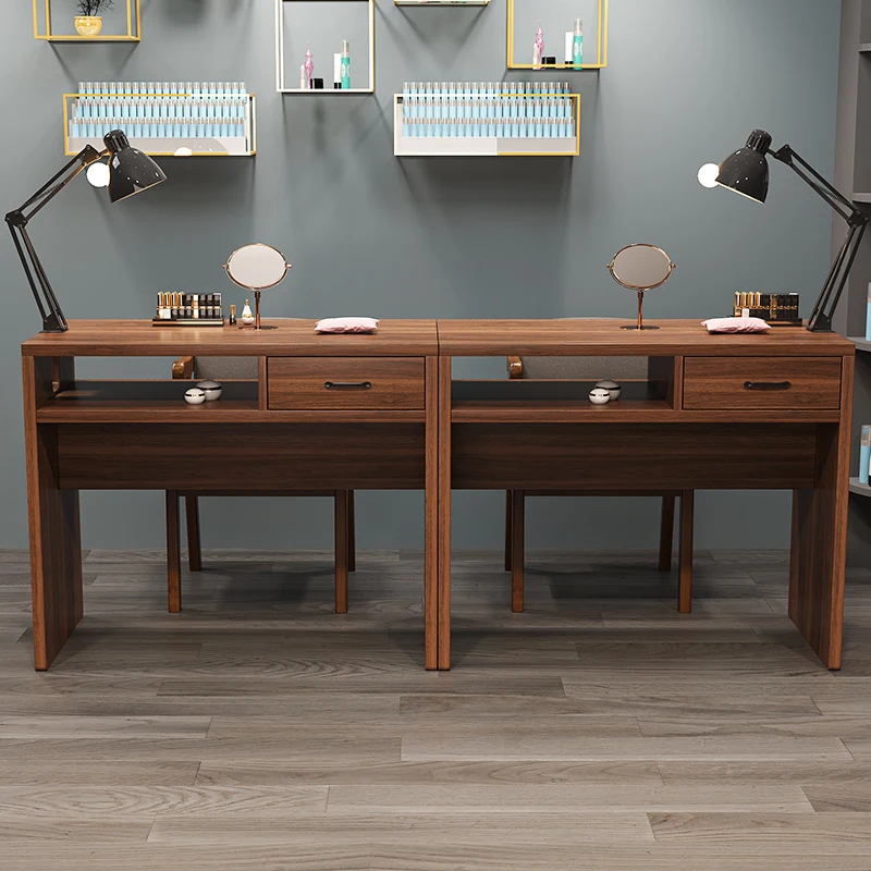 

American Vintage Nail Table Premium Classic Multifunctional Narrow Manicure Table With Storage Design Стол Маникюрный Furniture