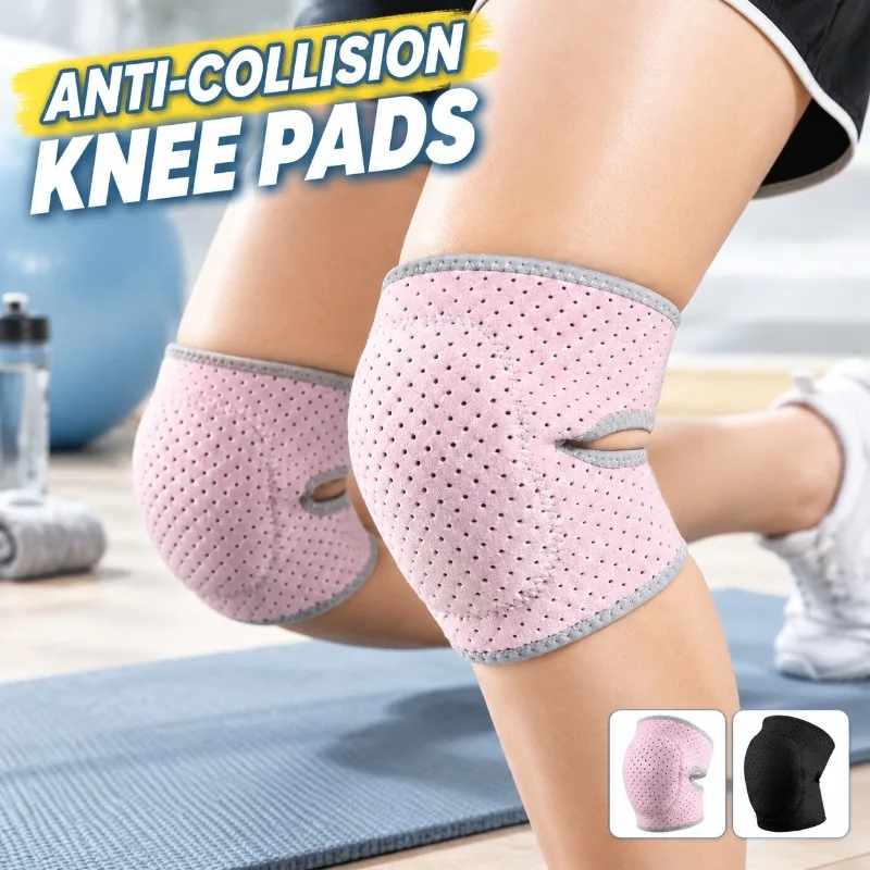 Professional Anti-Collision Knee Pads with Thick Sponge Padding Adjustable Breathable Support for Yoga Dance Running Volleyball