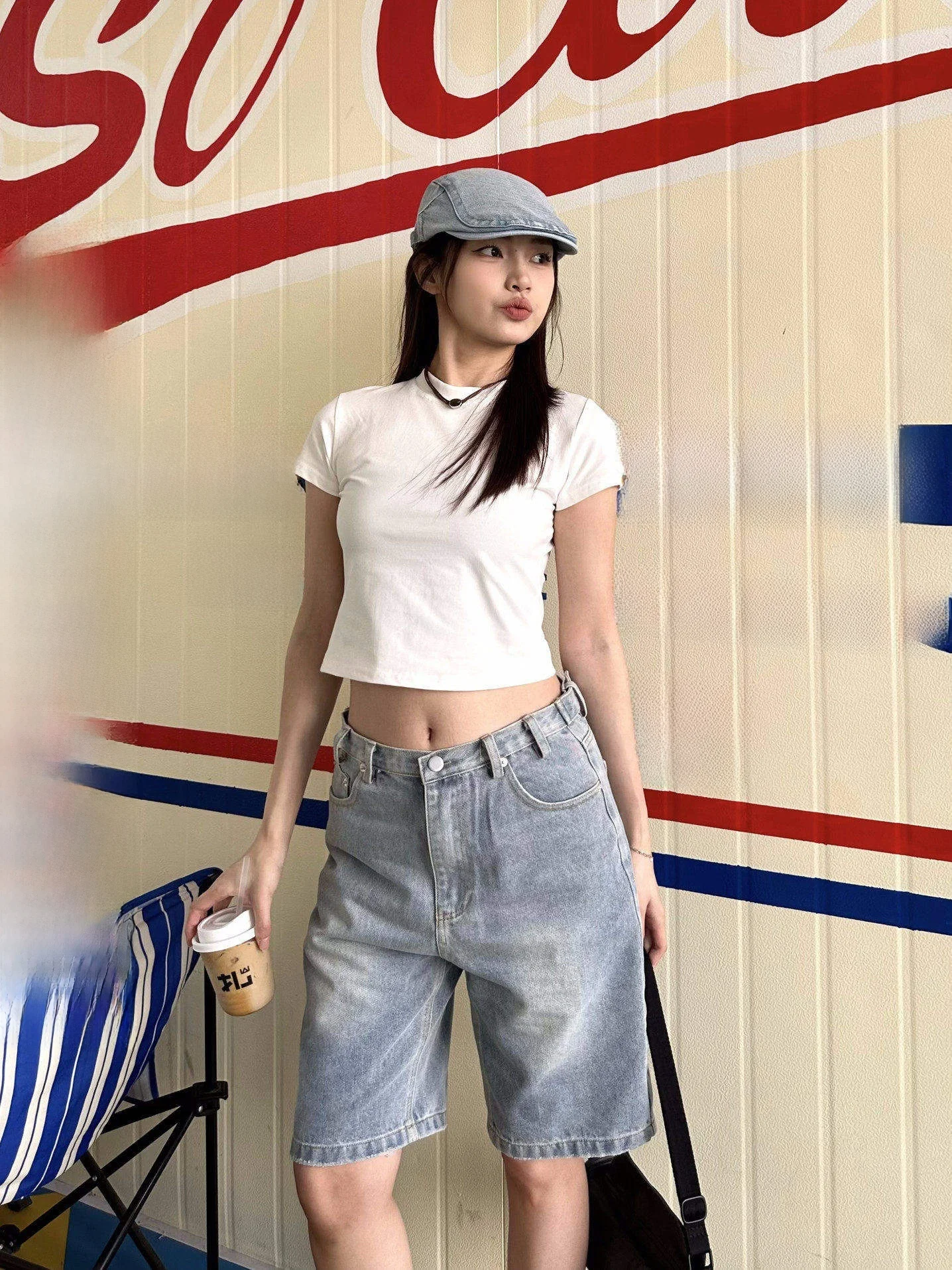 

Retro American Color ort Sve T-irt Women's Sweet Spicy Small Top Slimming ort Sle Streetwear Cotton Summer