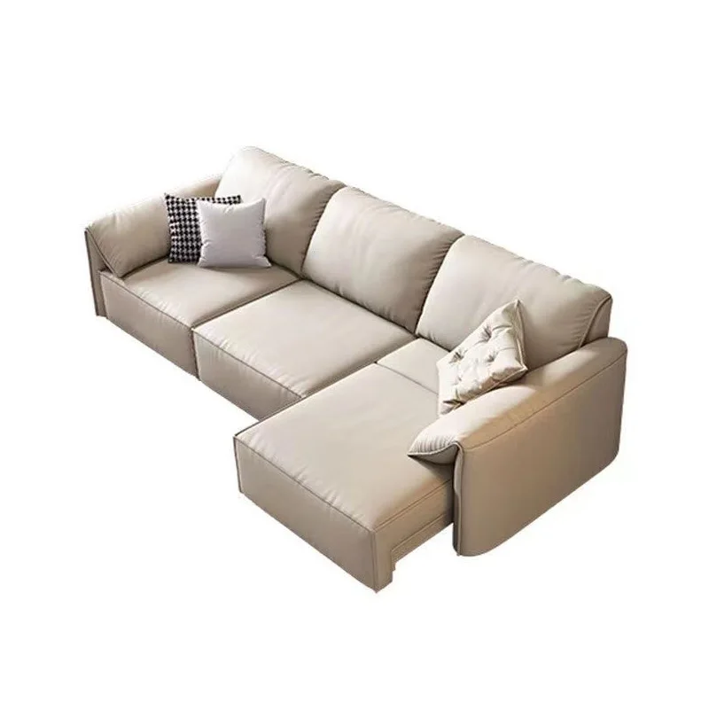 

Italian minimalist elephant ear sofa, living room function leather sofa bed