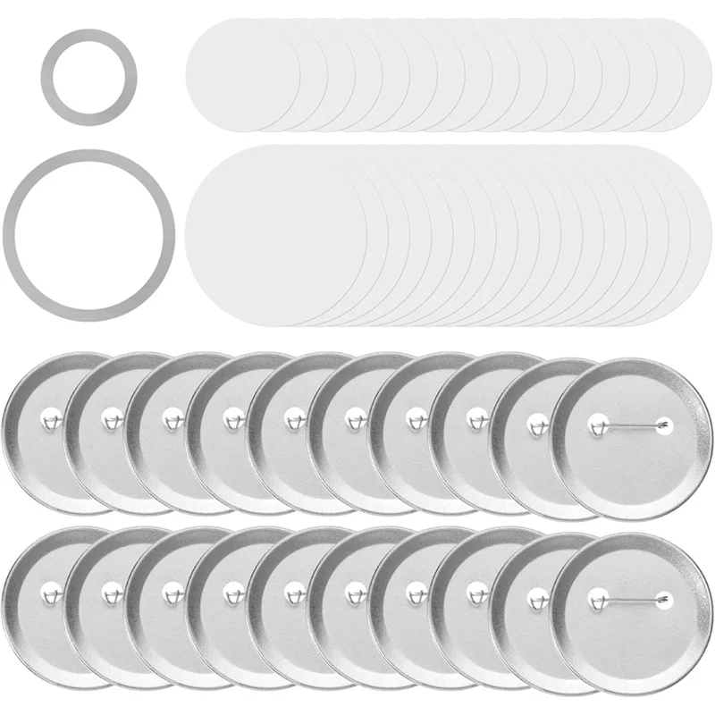 

AB46-Blank Buttons 200 Sets Button Maker Supplies 58Mm/2.25 Inch 32Mm/1.26 Inch Round-Metal Pins Parts Badges