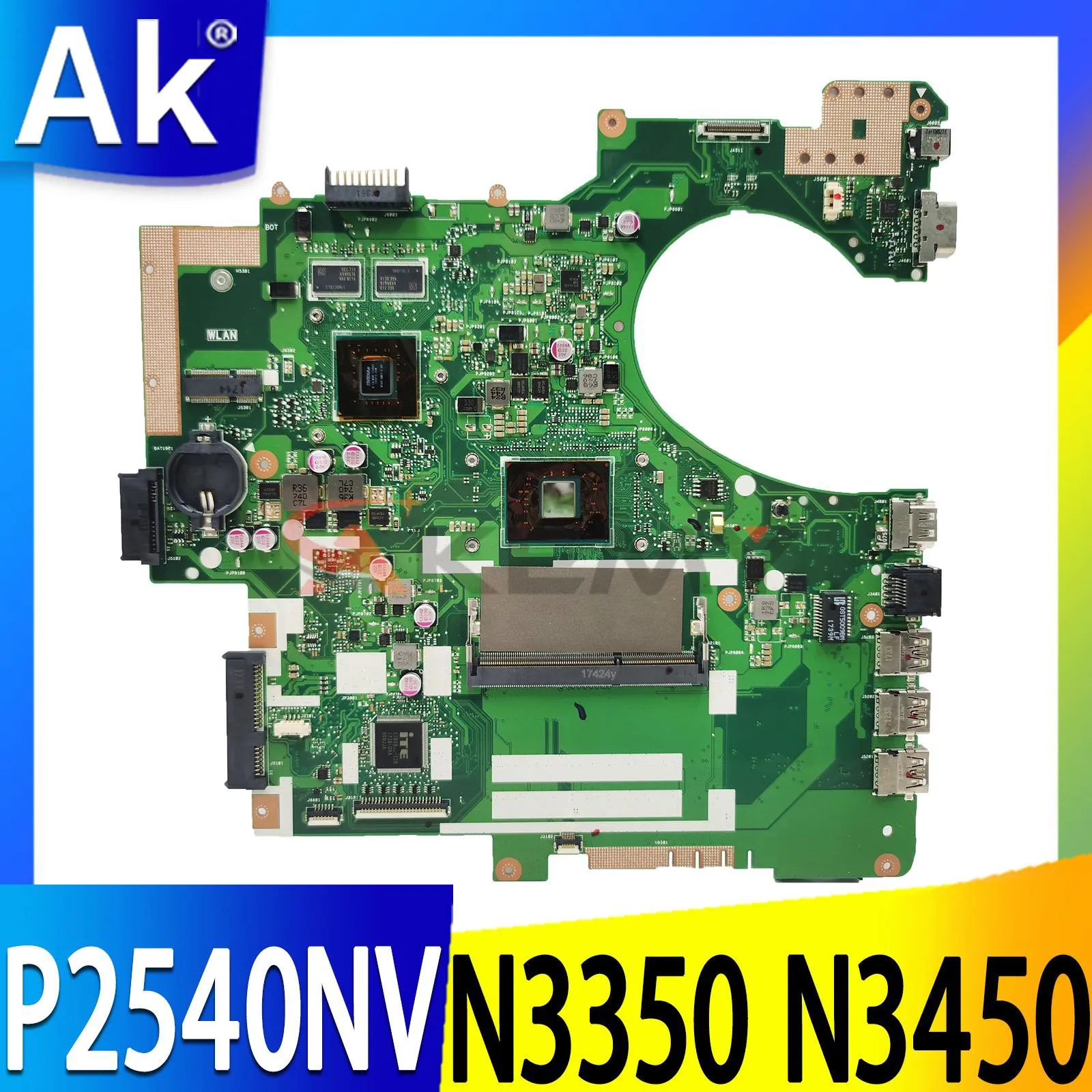 

Материнская плата P2540NV для ноутбука Asus P2540NV P2540N PRO254N, материнская плата с процессором N3450 N4200 920MX V2G, полностью протестирована