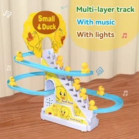 Climbing Stairs Track Toys Electric Duck DIY Rail Racing Track Roller Coaster Toys Set Light Music Educational Toy For Kids Gift 3