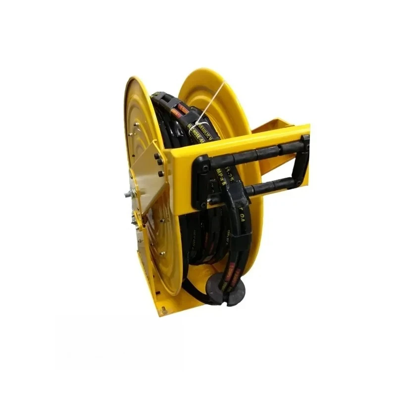 Hydraulic Hose Reel 30m Rubber Hose Reel Dual Trachea Automatic Spring High Pressure Industrial Reel
