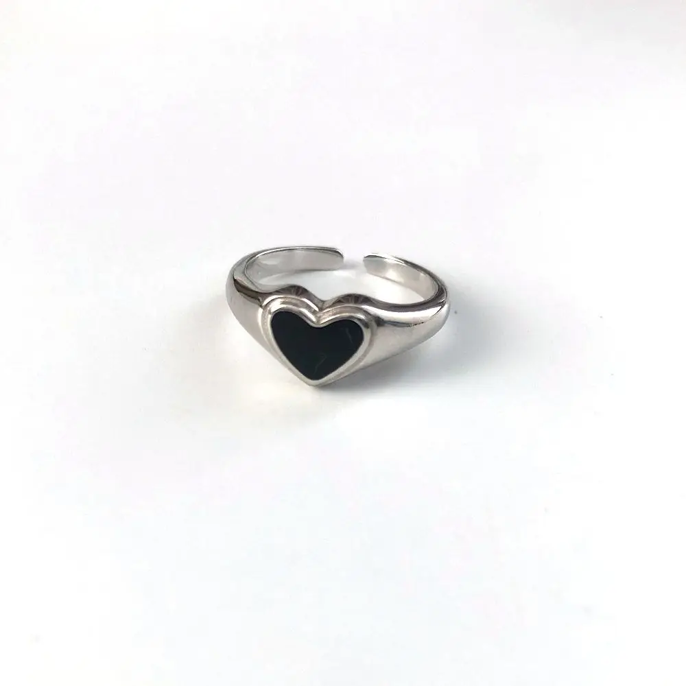 

Index Finger Ring Geometric Wedding Party Jewelry Gifts Women Rings Korean Style Heart Chain Ring Heart Stackable Rings