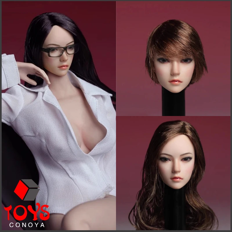 

SUPER DUCK SDH002 1/6 Scale Asian Beauty Head Sculpt Carving Model Fit 12'' Female Soldier Action Figure Pale Body Dolls