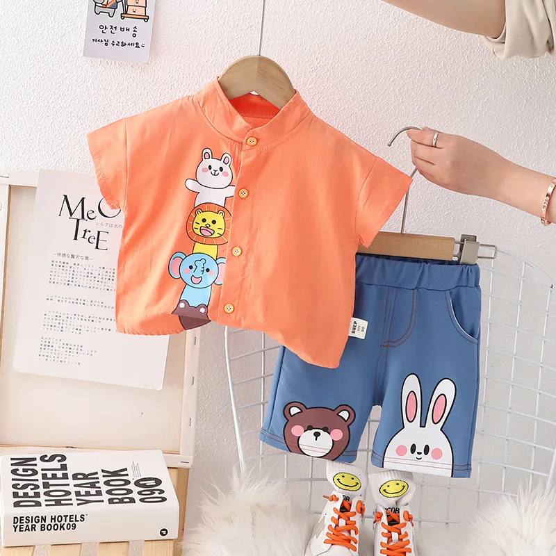 New Summer Baby Boys Clothes Suit Children Casual Shirt Shorts 2Pcs/Sets Kids Outfits Toddler Fashion Costume Infant Tracksuits