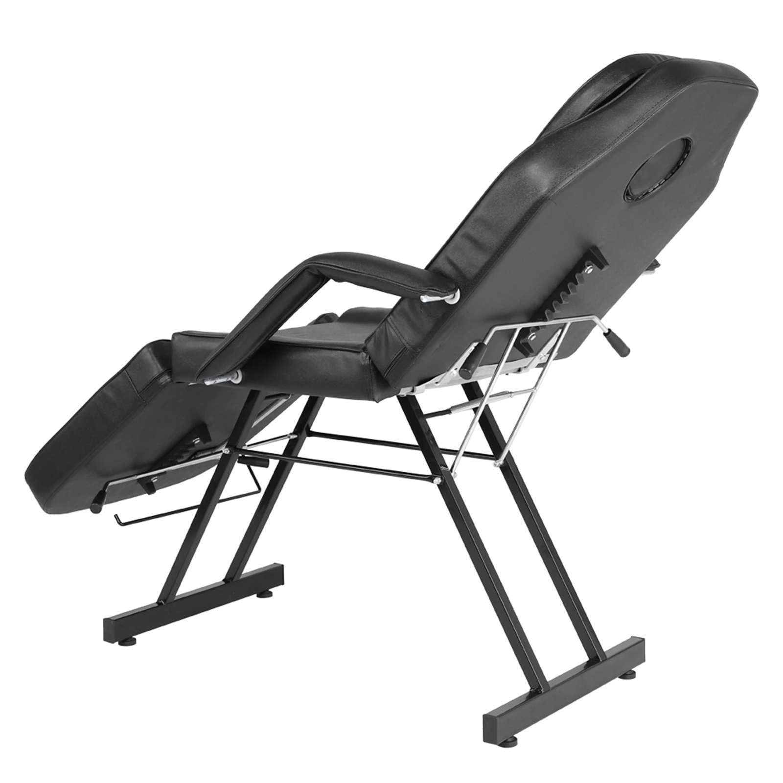 Lit de Massage réglable pour Salon de beauté, chaise de tatouage avec tabouret noir