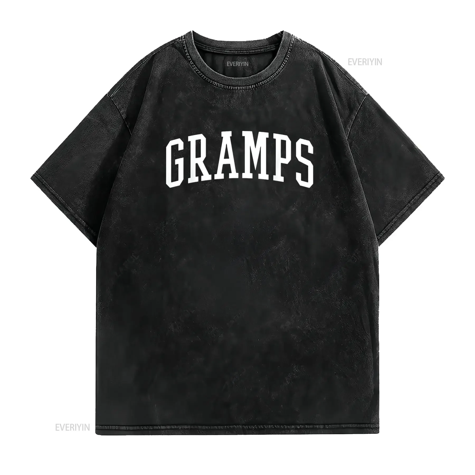 Varsity Gramps T Shirt vintage Washed fashion Casual Stylish Unisex Breathable graphic designer clothes Comfortable Slightly