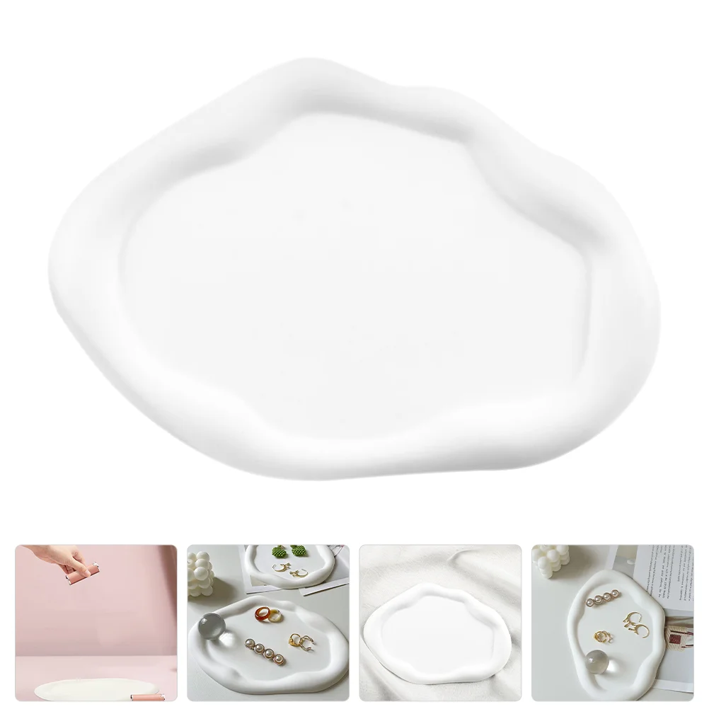 Irregular Cloud Geometric Ceramic Plate Jewelry Storage Ornaments Dish for Vanity Bowl Trinket Tray Small Trays Trinkets