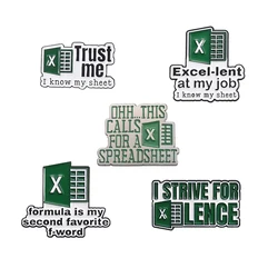 Trust Me I Know My Excel Sheet Enamel Pins Custom I Strive For Excel Lence Brooch Backpack Lapel Badge Spreadsheet Jewelry Gift