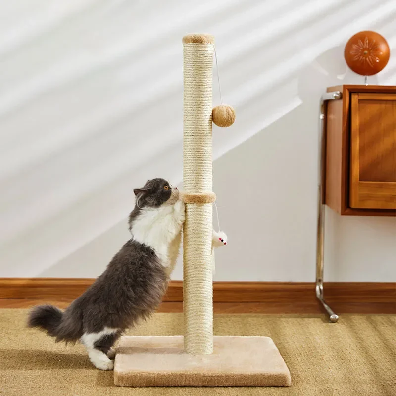 Two Section Vertical Sisal Material Safe Cat Climbing Frame Tree Modern Stable Design Cat Scratching Post for Cats