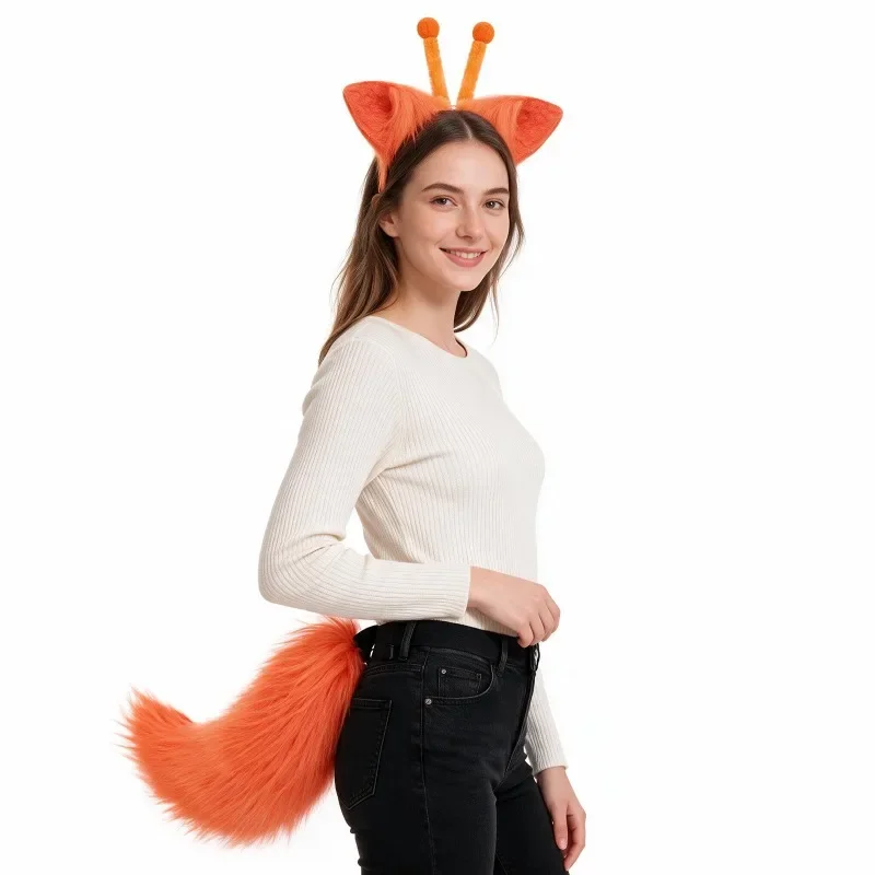 Fursuit Alien Tentacles Cosplay Cat Headwear Furry Tail Animals Cos Role Play Props Accessories for Women Halloween Party