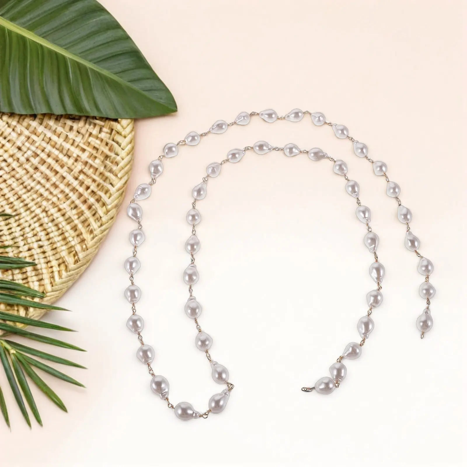 Pearl Garland Chain for Necklace Making Jewelry Crafting DIY Projects String of Pearls Pearl Strands for Wedding Decor Clothing