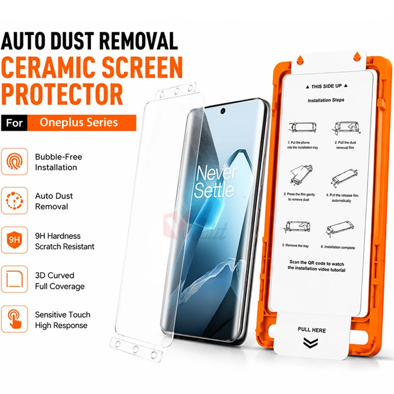 

Oleophobic Coating Dust Free Screen Protector For Oneplus 15 13 13T 12 11 10 9 8 Pro 9RT Ceramic Film Easy Installation +Tool