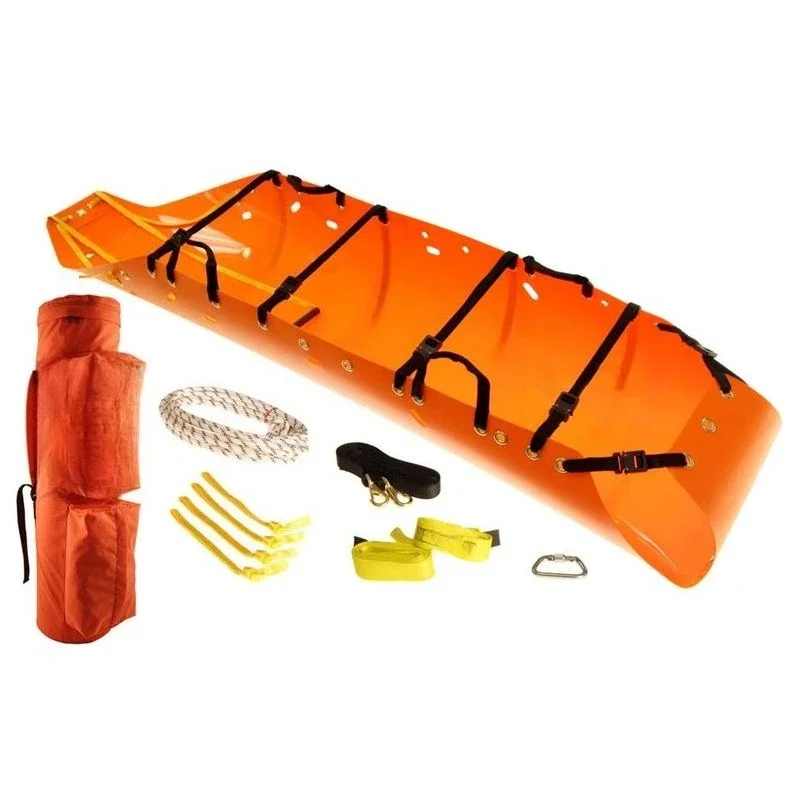 High-angle rescue lightweight, narrow space rescue stretcher, foldable auxiliary towing
