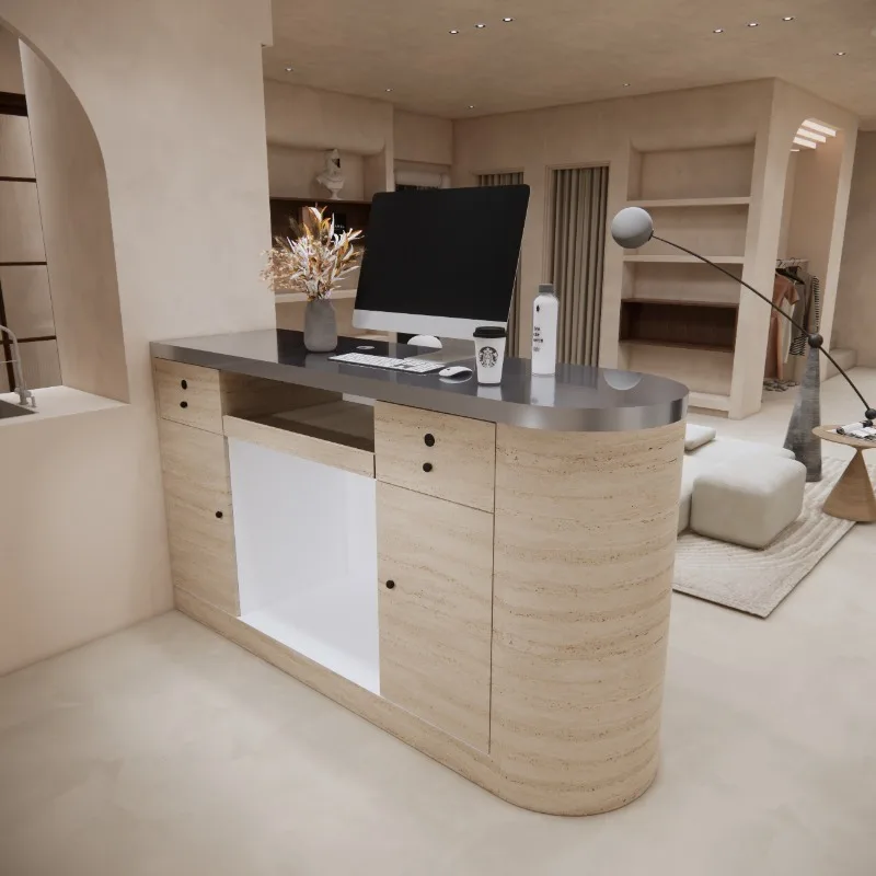 مكاتب الاستقبال الخشبية الصناعية أفضل المنظمون مكاتب استقبال المطاعم التنفيذي Nail Mostrador De Tienda الأثاث العصري