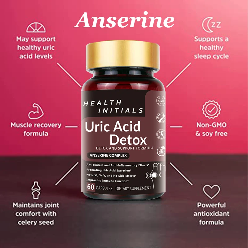 Balance Uric Acid,  Support Gout,Support  Joint Swelling, Inflammation, Pain And Stiffness,Anserine 60 Capsules