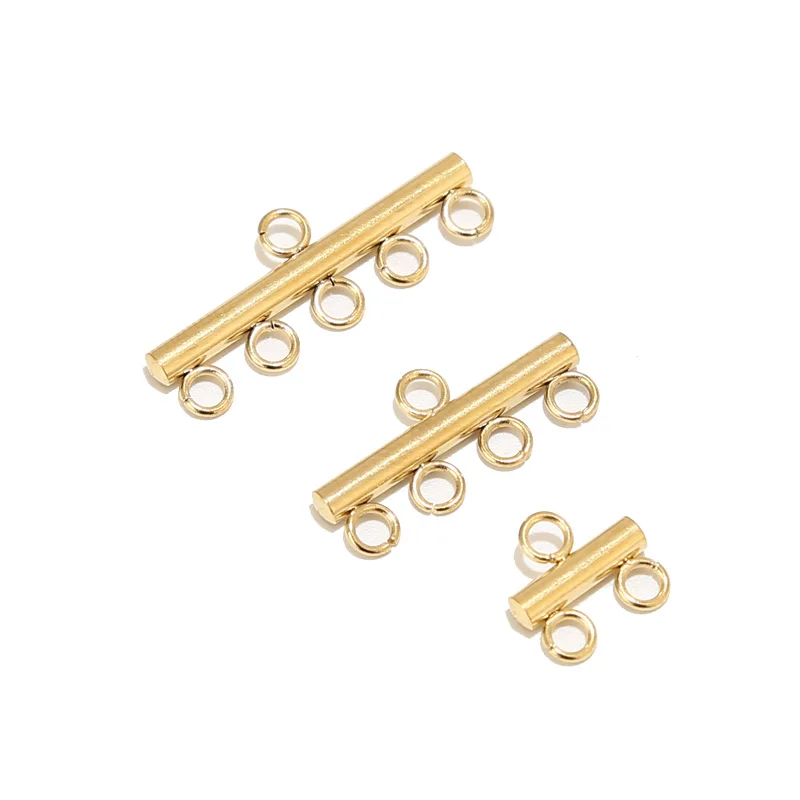 20pcs Gold Plated Stainless Steel Multi Strand Layer Clasp Pendant Connectors Drop Earring For DIY Jewelry Making 10mm/20mm/25mm