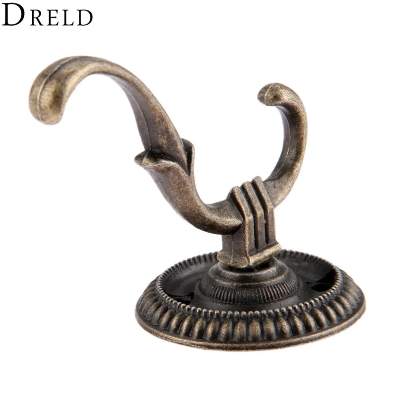 DRELD 75x44 مللي متر العتيقة الباب السنانير حمالة تعليق جدارية خمر قبعات الحمام حقيبة معطف جدار السنانير ل صندوق مجوهرات خشبي الأثاث الأجهزة