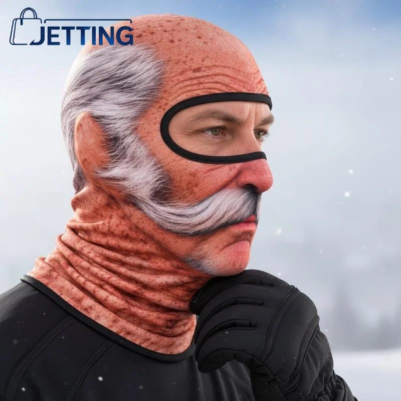 Funny Old Man Ski Mask Realistic Face Summer 3D Printed Full Face Mask For Skiing Snowboarding Outdoor Sports