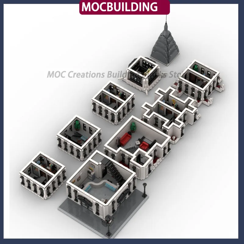 MOC City Street View Building Subway Apartment Model Building Block Set Skyscraper Underground Railway Collection Toy Gifts