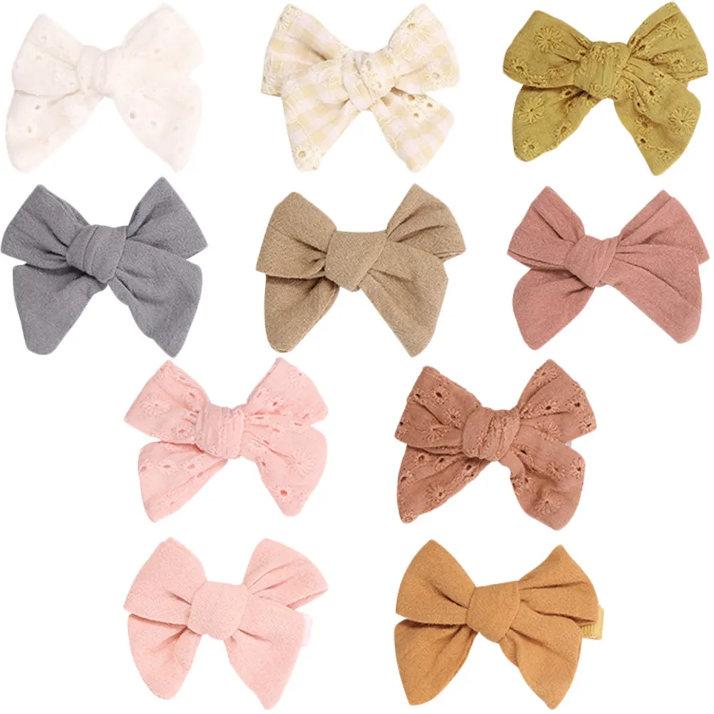 

10Pcs Girls Hair Bow Clips Small Floral Barrettes Stylish Toddler Hair Accessories Eye Catching Design for Parties Festivals