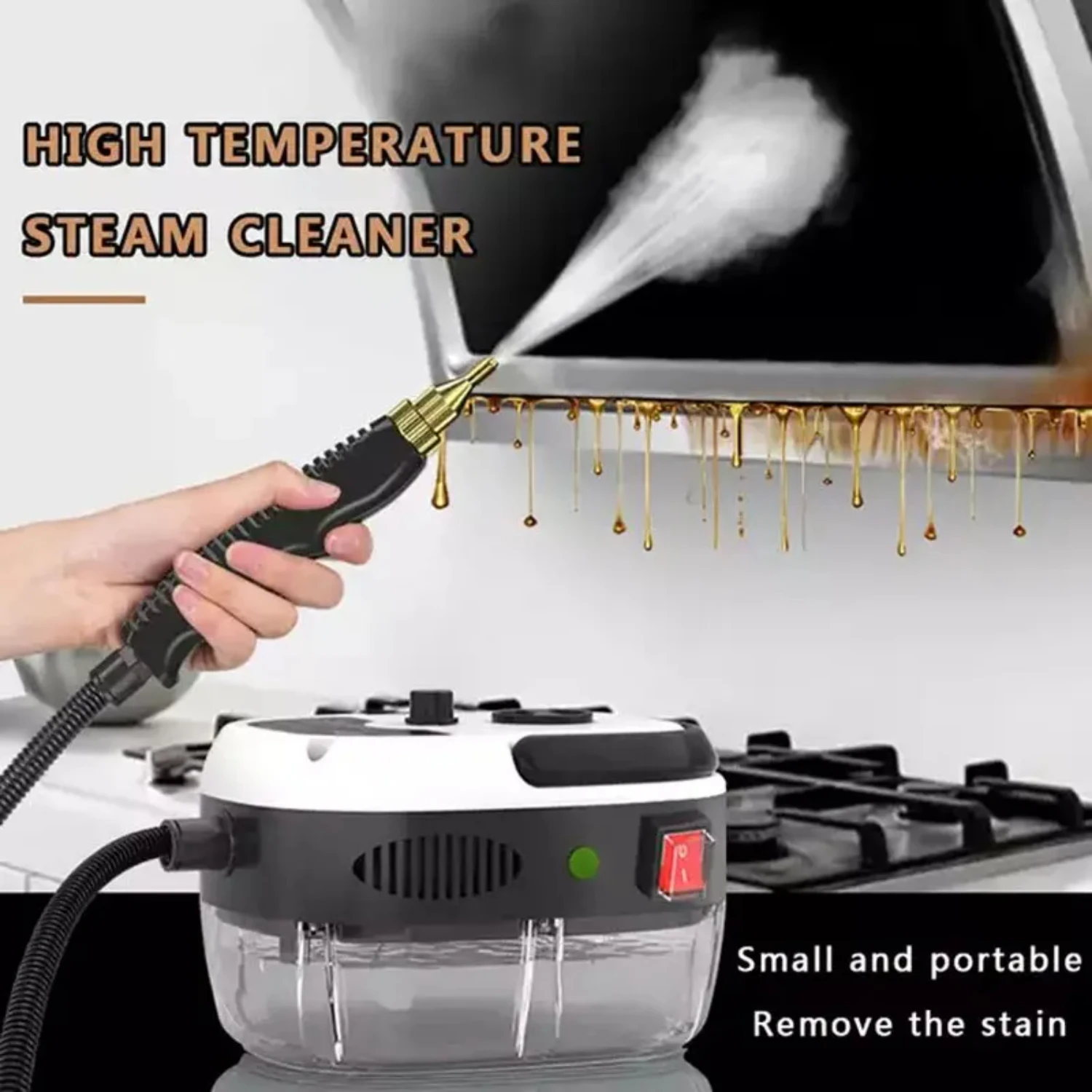 Powerful Ultimate Handheld Household Steam Cleaner Dual Voltage 220V/110V High Pressure Temperature 2500W - Ideal Cleaning Air C