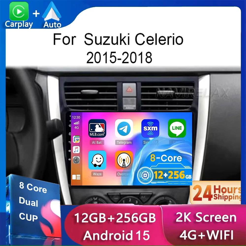 

Android 15 для Suzuki Celerio cultus 2015-2018 автомобильный радиоприемник мультимедийный видеоплеер GPS навигация стерео авто Carplay wifi 4G голова