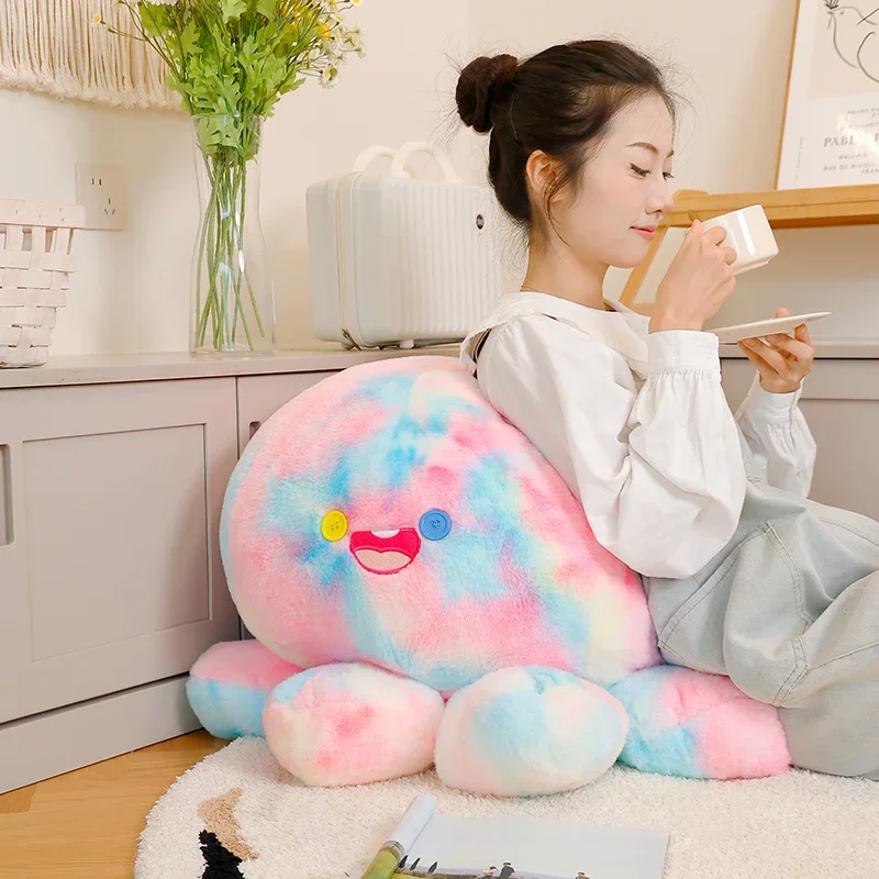 New Gradient Color Octopus Plush Toys Soft Stuffed Chubby Octopus Doll Cozy Cartoon Animal Throw Pillow Lovely Home Decor