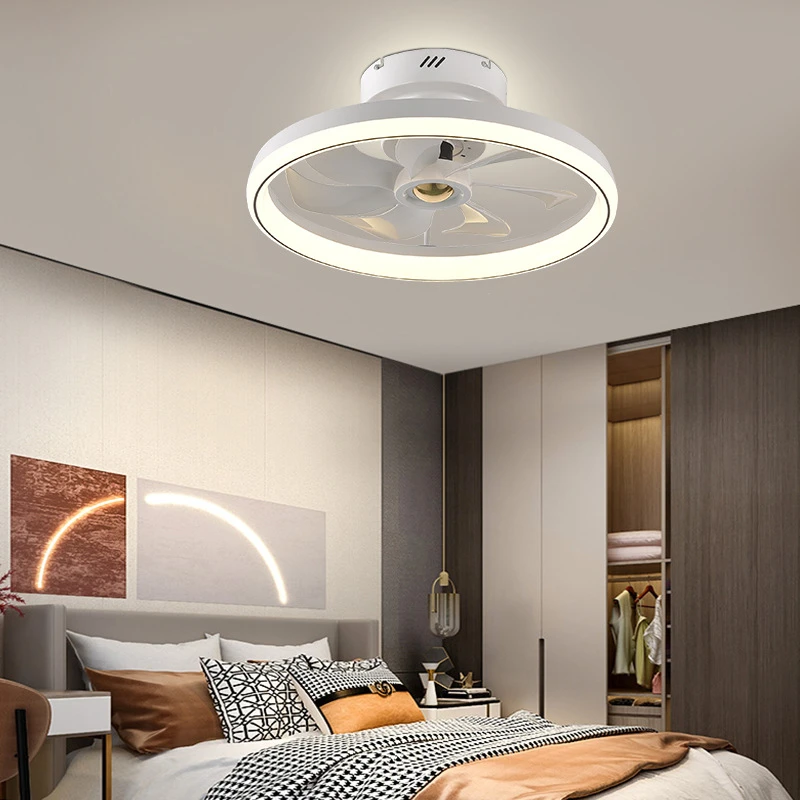 Moderno ventilatore da soffitto intelligente con luce a Led semplice sala da pranzo camera da letto camera dei bambini arredamento per la casa