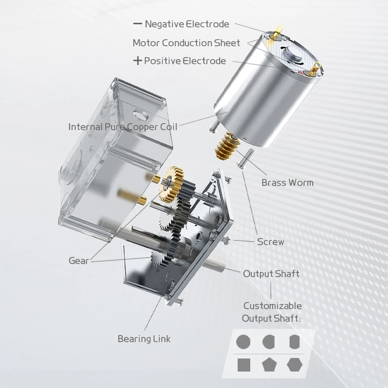 JGY-370 Dual-Axis Turbo Worm DC Gear Motor 6V12V24V Super Strong Metal Self-Locking Forward And Reverse Adjustable Brushed Motor