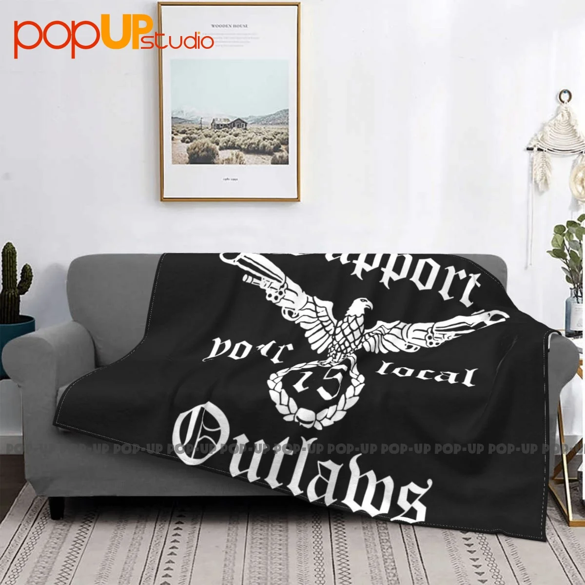 Supporta i tuoi outlaw locali Biker Motorcycle Mc coperta Velvet Classic Nap coperta biancheria da letto da viaggio lavabile in lavatrice