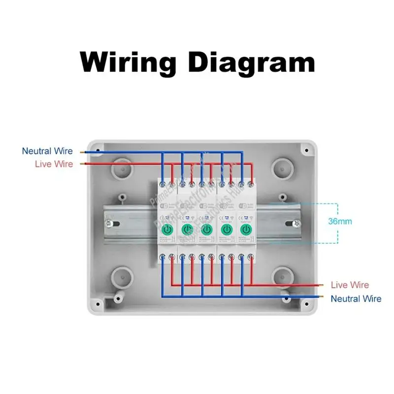 Wifi Smart Circuit Breaker Din Rail Switch Timing Voice Mobile Phone Control 1-63A With Metering-A25R