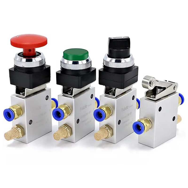 Pneumatic Mechanical Valve JM-05/06/07 Manual Air Valve Control Valve JM-06A Two Position Three-way Rolling Wheel Rotary Button