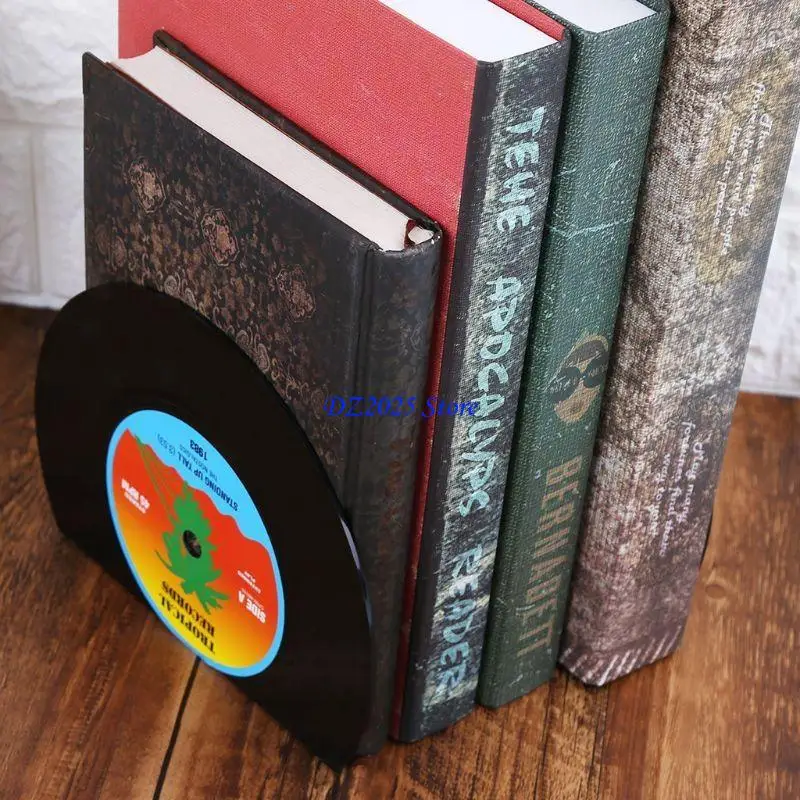 Q6RC 2PCS UNTUK RECORD CREATIF BENTUK BOOKEND ROCH DESKTOP Holder Stand R