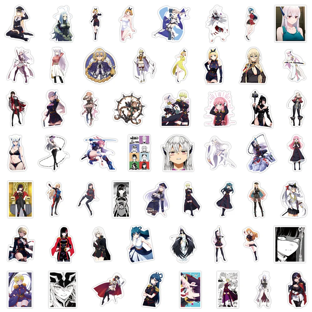 10/55PCS Chained Soldier Cartoon Stickers Cute Girl Sticker Waterproof Kids Toy Laptop Phone Guitar Cup Car Bike Anime Graffiti