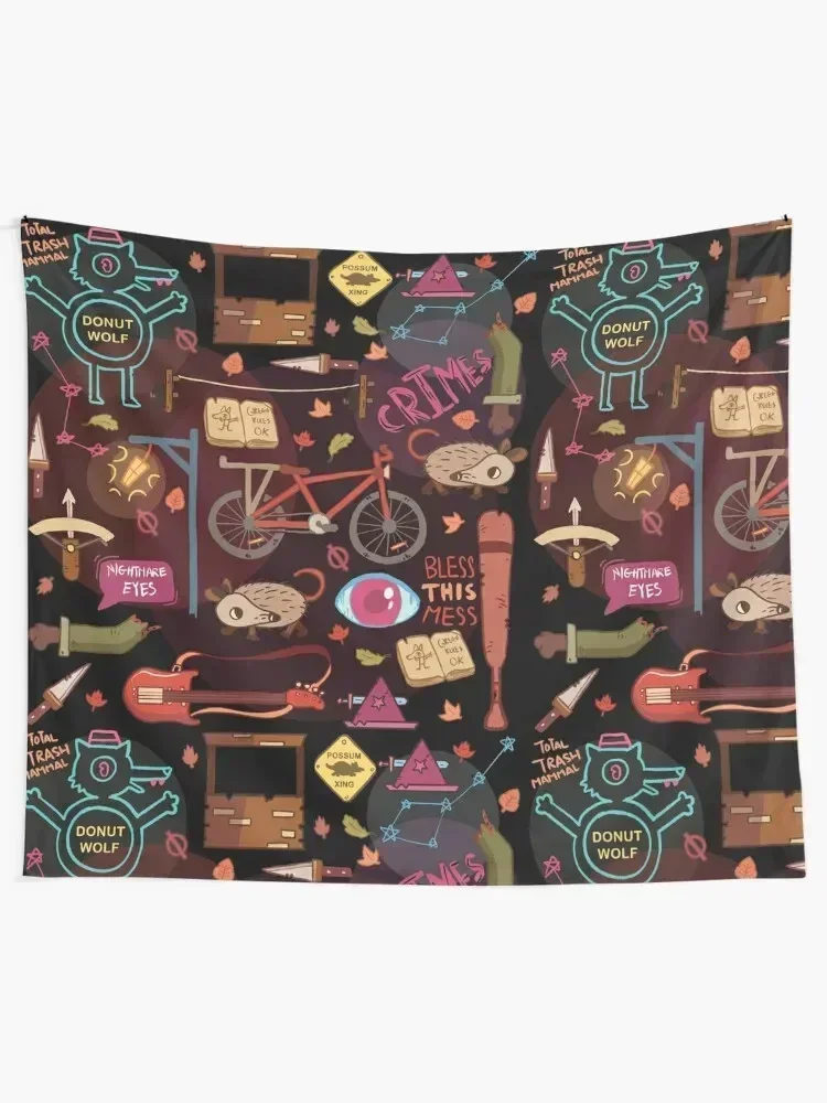 

Night in the Woods Weird Autumn Pattern Tapestry Home Decor Accessories Bathroom Decor Tapestry