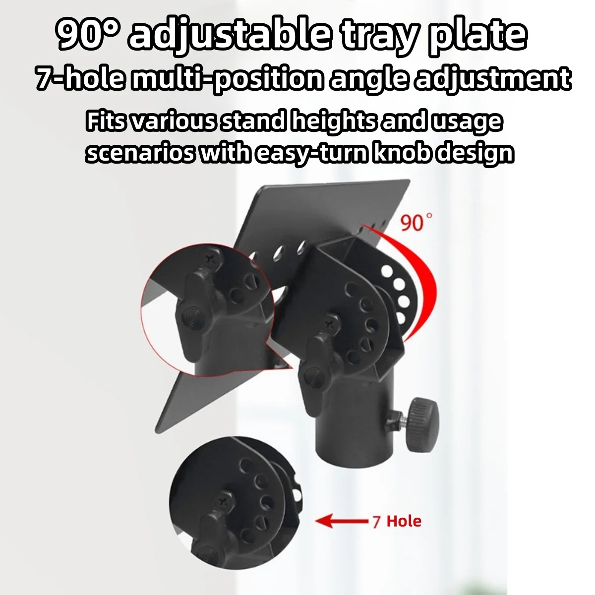Miwayer 35mm Rotatable Metal DJ Speaker Stand Adapter Top Cap /90° Angle Adjustable  Tripod Pole Mount Adapter for Stage/Event view 4