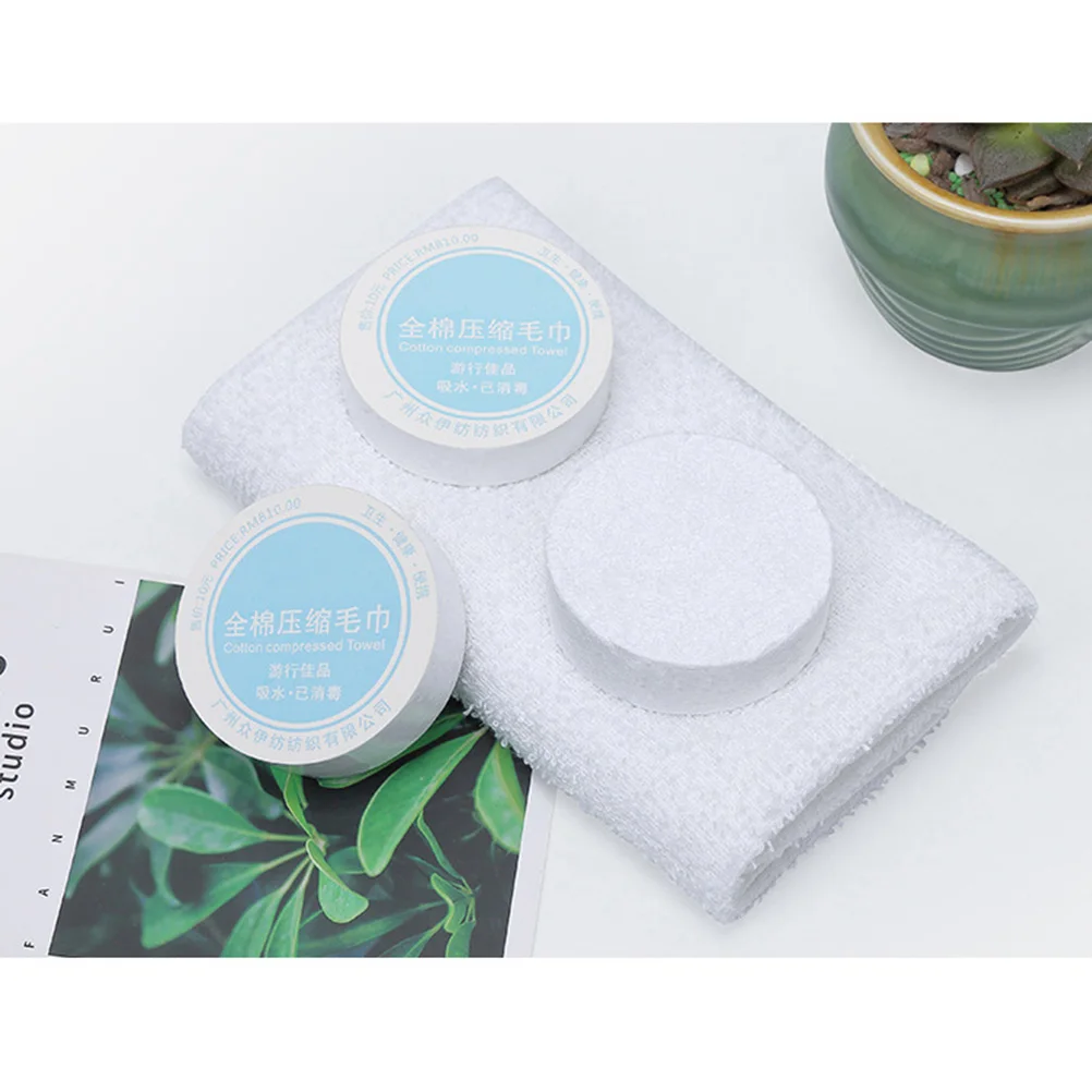 

5 Pcs Washcloths Portable Compressed Towel Traveling Disposable Wipes Outdoor White