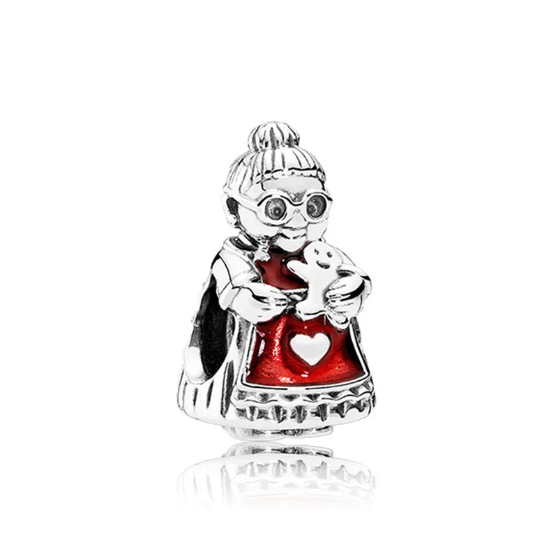 925 Sterling Silver Bead Jolly Sleighing St. Nick Santa in Space House Charm Fit Fashion Women Bracelet Bangle Gift DIY Jewelry